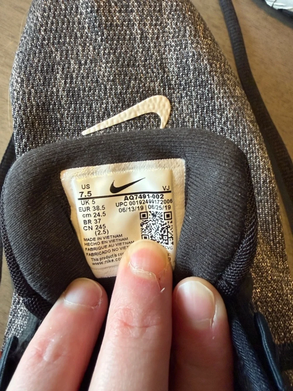 Nike Black and White Knit Running Sneakers